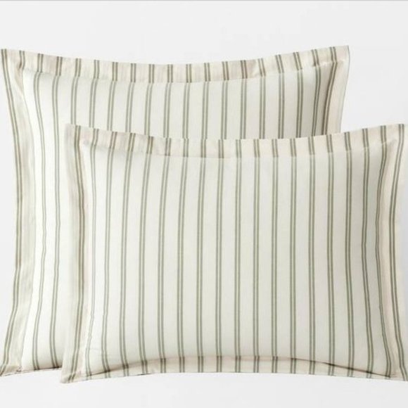 The Company Store Narrow Stripe Classic Cool Cotton Percale Pillow Sham - Picture 2 of 4